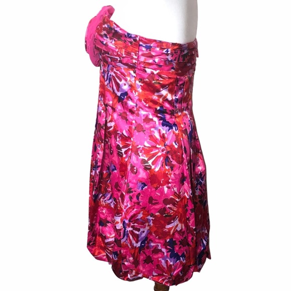 BCBGMaxAriza Floral Begoniacombo Pink Dress 10 - Picture 3 of 13